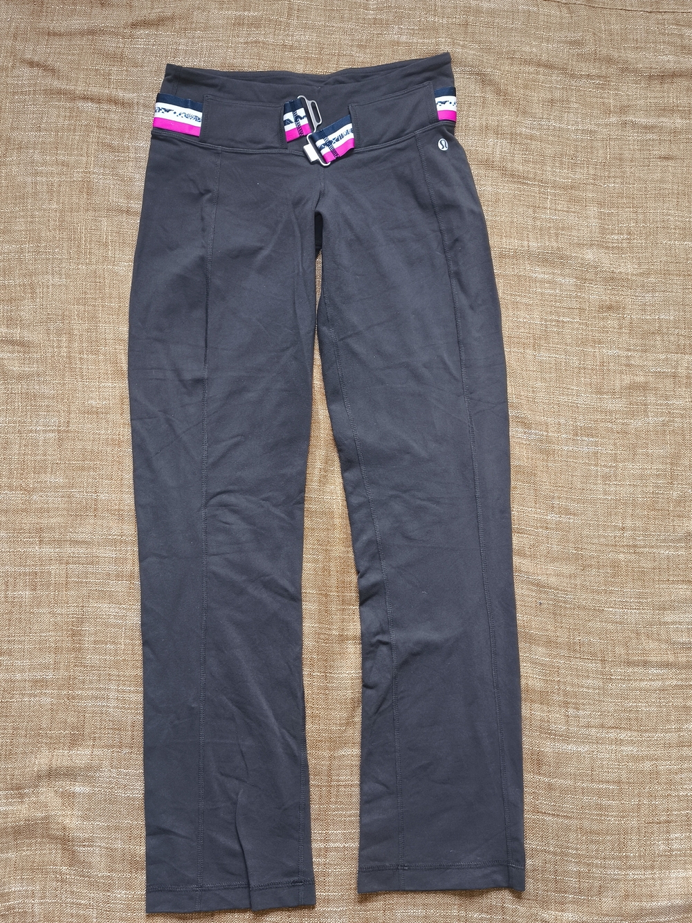 lululemon Vintage Belt It Out Brown Y2K Wide Pants Size 4 Tall Reversible Belt
